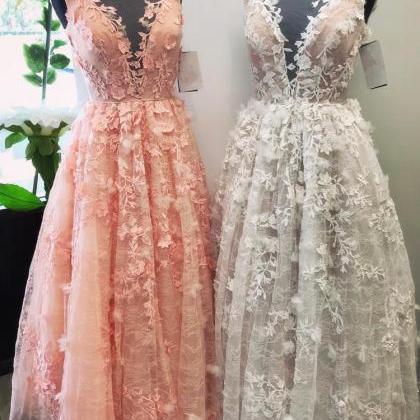 lace prom dress,floral lace dress,p..
