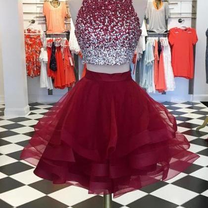 Ombre Prom Dress,ball Gowns Prom Dress,two Piece..