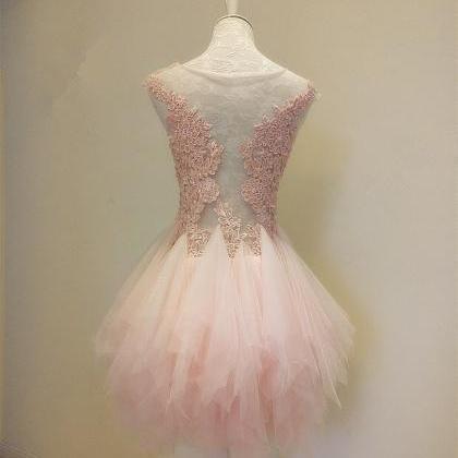 Pink Party Dress,ruffles Dresses,short Prom..