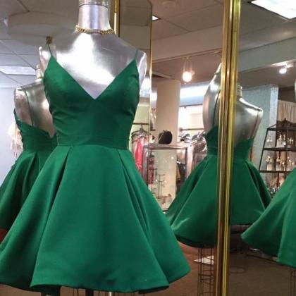 Hunter Green Homecoming Dress,short Prom Dresses..
