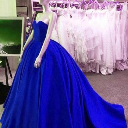 Royal Blue Wedding Dress,taffeta Wedding..