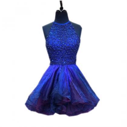 Ombre Prom Dress,ombre Homecoming Dresses,halter..