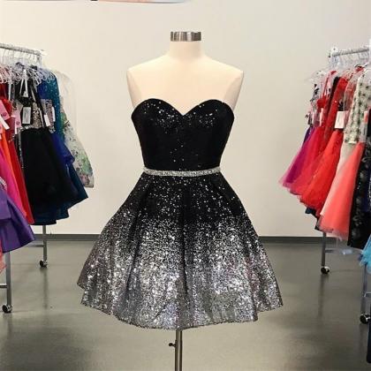 Ombre Homecoming Dress,sequins Prom Dress,sequin..