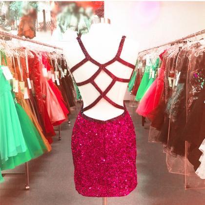Sequins Party Dress,sparkly Homecoming Dress,cross..