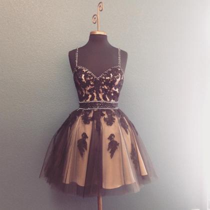 Tulle Homecoming Dress,short Prom Dresses Lace..