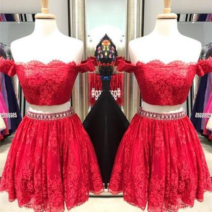 Two Piece Homecoming Dress,lace Homecoming..