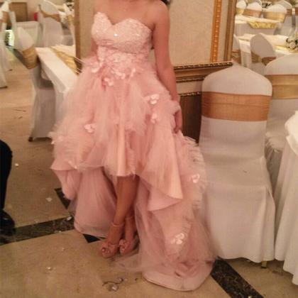 High Low Prom Dress,sweetheart Prom Dress,front..