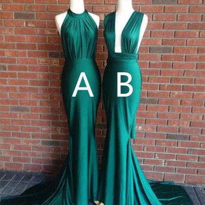 Emerald Green Prom Gowns,mermaid Prom..