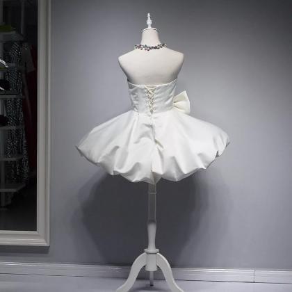 White Homecoming Dress,short Mini Prom Dress,ball..