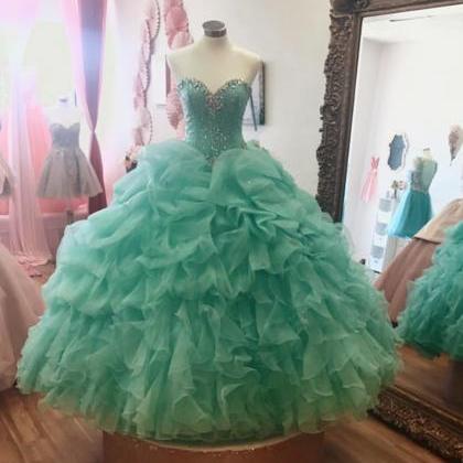 Mint Green Quinceanera Dress,ball Gowns..