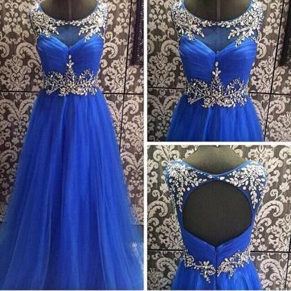 royal blue prom dresses,long evenin..
