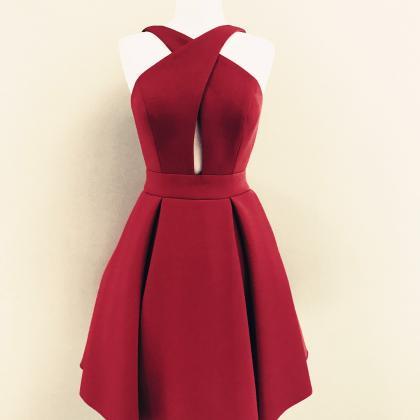 Burgundy Homecoming Dresses,open Back Homecoming..
