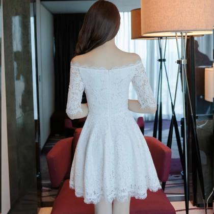 White Homecoming Dress,lace Homecoming Dresses,off..