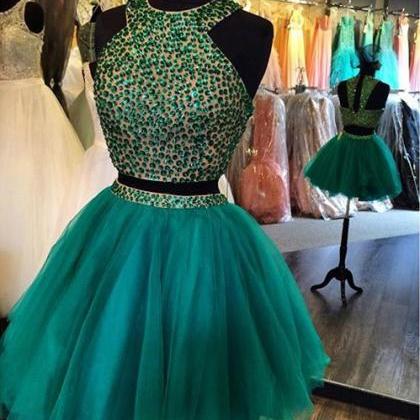 Gorgeous Beaded Top Short Two Piece Homecoming..