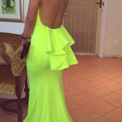 lime green open back long jersey me..