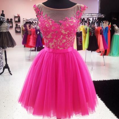 Pink Prom Dress,short Prom Dresses,pink Homecoming..