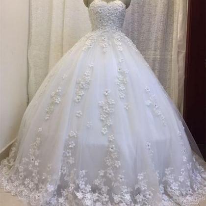 Handmade Flower Wedding Dresses Ball Gown 2017..