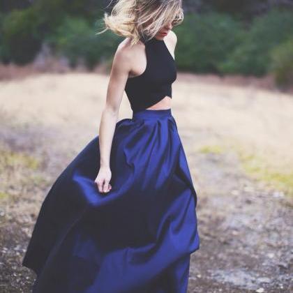Halter Dresses,navy Blue Prom..