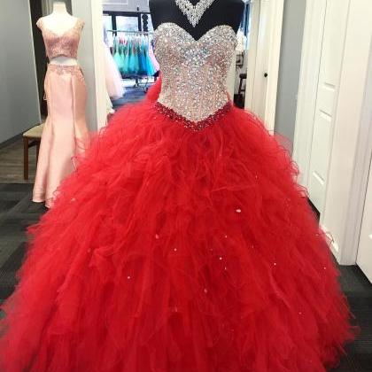Sweetheart Organza Ruffles Prom Dresses LBQ1447 main image 1