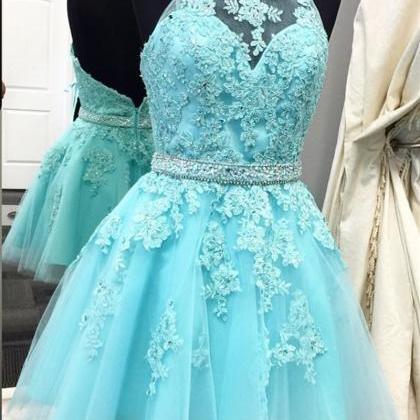Halter Homecoming Dress,tulle Homecoming..