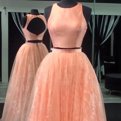 Two Piece Prom Dresses,2 Piece Prom Dresses,coral..