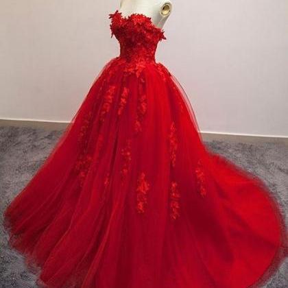 Prom Dresses Red,ball Gowns Prom Dress,elegant..