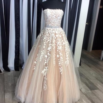 Strapless Prom Dresses,lace Prom Gowns,ball Gowns..