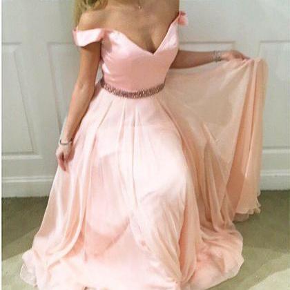 Blush Pink Prom Dresses,chiffon Prom Dresses,off..