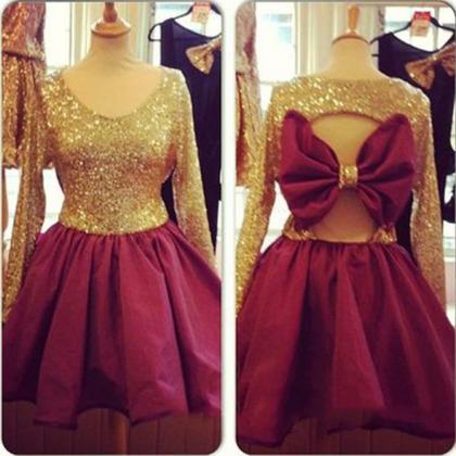 Sequins Party Dresses,long Sleeves Homecoming..