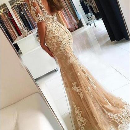 Lace Evening Dresses,elegant Prom Dresses,mermaid..