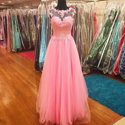 Pink Prom Dresses,modest Prom Dresses,elegant Prom..