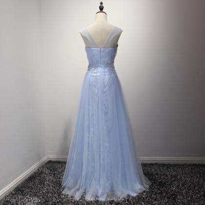 Light Blue Bridesmaid Dresses,tulle Evening..