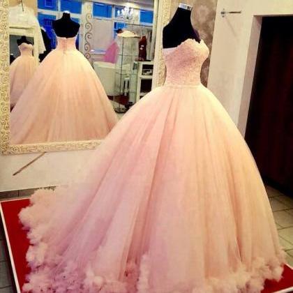 Pink Ball Gowns,sweetheart Prom Dress,sweetheart..