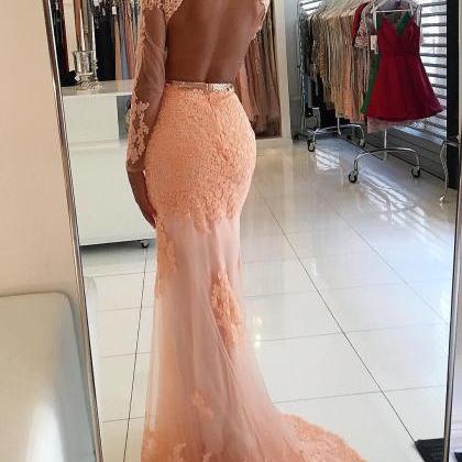 Lace Prom Dress,Mermaid Evening Dre..