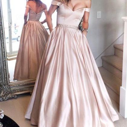 Off The Shoulder Prom Dress,ball Gowns Prom..