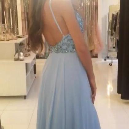 Silver Gray Prom Dress,halter Prom Dress,long Prom..