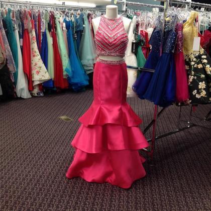 Two Piece Prom Dress,mermaid Prom Dress,halter..