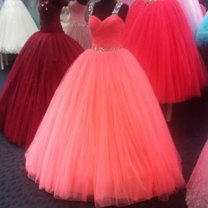 Coral Prom Dress,ball Gowns Prom Dress,ball Gowns..