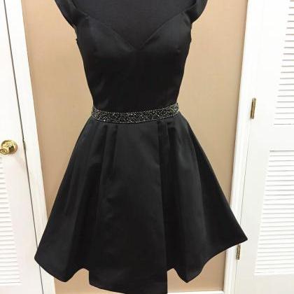 black homecoming dress,short prom d..