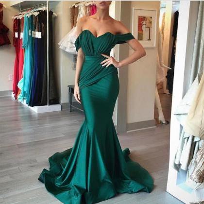 Mermaid Prom Dress,emerald Green Evening..