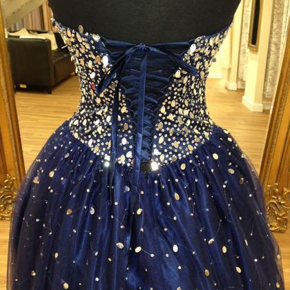 Navy Blue Quinceanera Dresses,ball Gowns Prom..