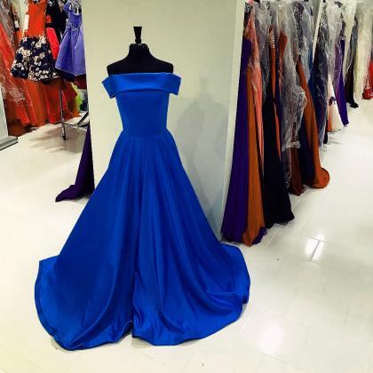 Strapless Prom Dresses,satin Evening Gowns,royal..