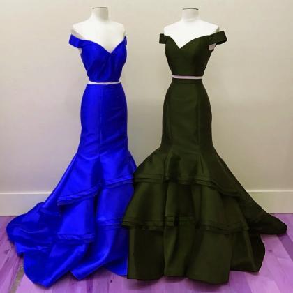 Two Piece Prom Dress,mermaid Prom Dress,off The..