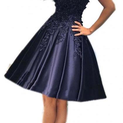 Navy Blue Homecoming Dresses,off Shoulder Prom..
