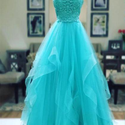 Turquoise Prom Dress,ball Gowns Prom Dress,elegant..