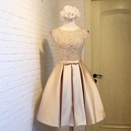 Lace Appliques Bridesmaid Dress,short Bridesmaid..