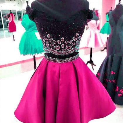 Black Top Dress,beaded Dress,two Piece Homecoming..