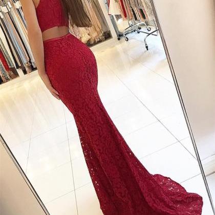 Lace Evening Dress,mermaid Evening Gowns,mermaid..