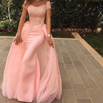 Pink Mermaid Dress,removable Train Prom..