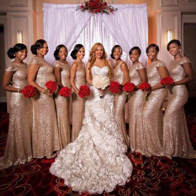 Rose Gold Bridesmaid Dresses,Mermaid Bridesmaid Dresses,Wedding Party Dress,Sequin Bridesmaid Dresses